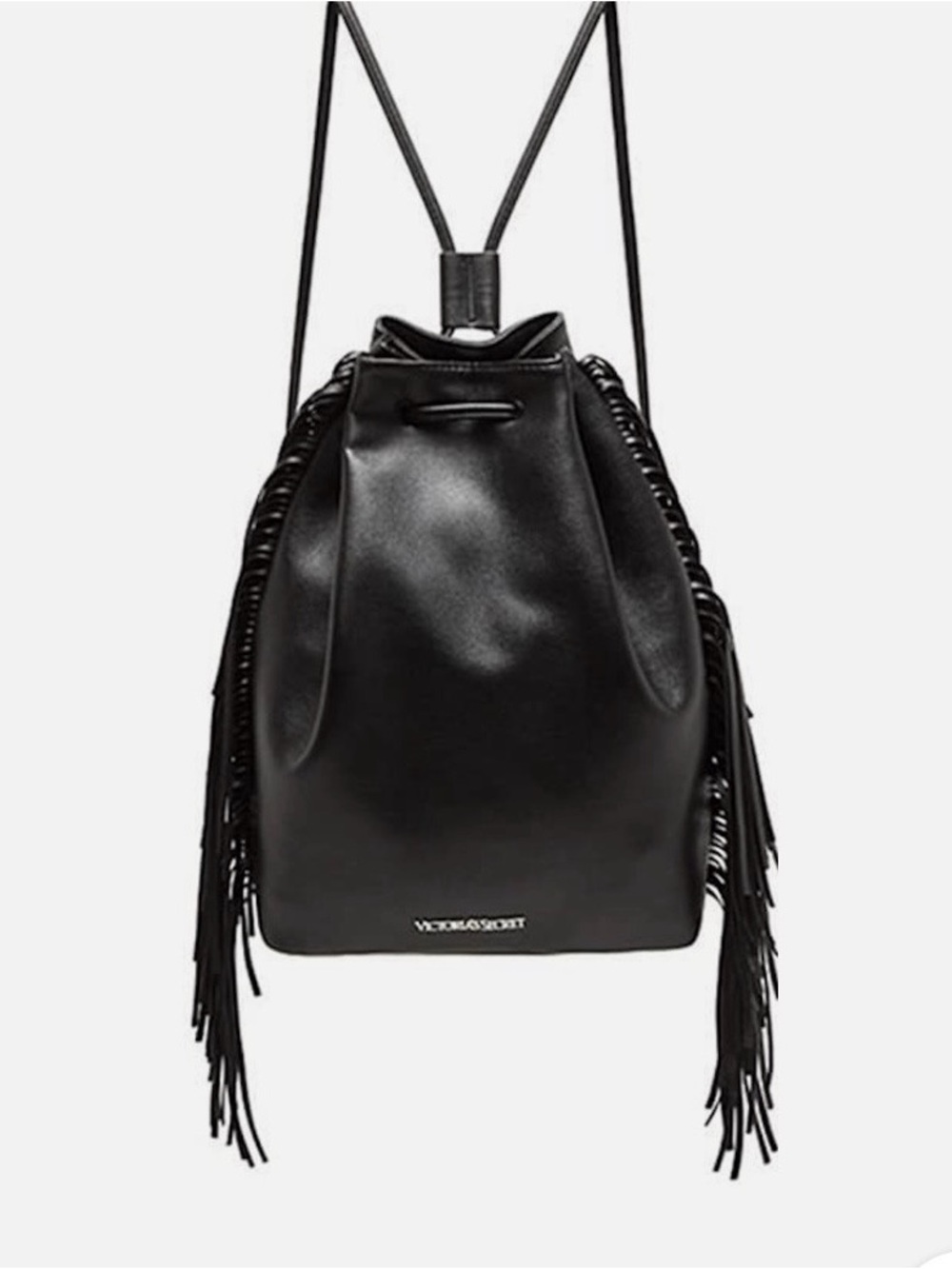Victoria's Secret Black Fringe shoulder bag with Braided Sides